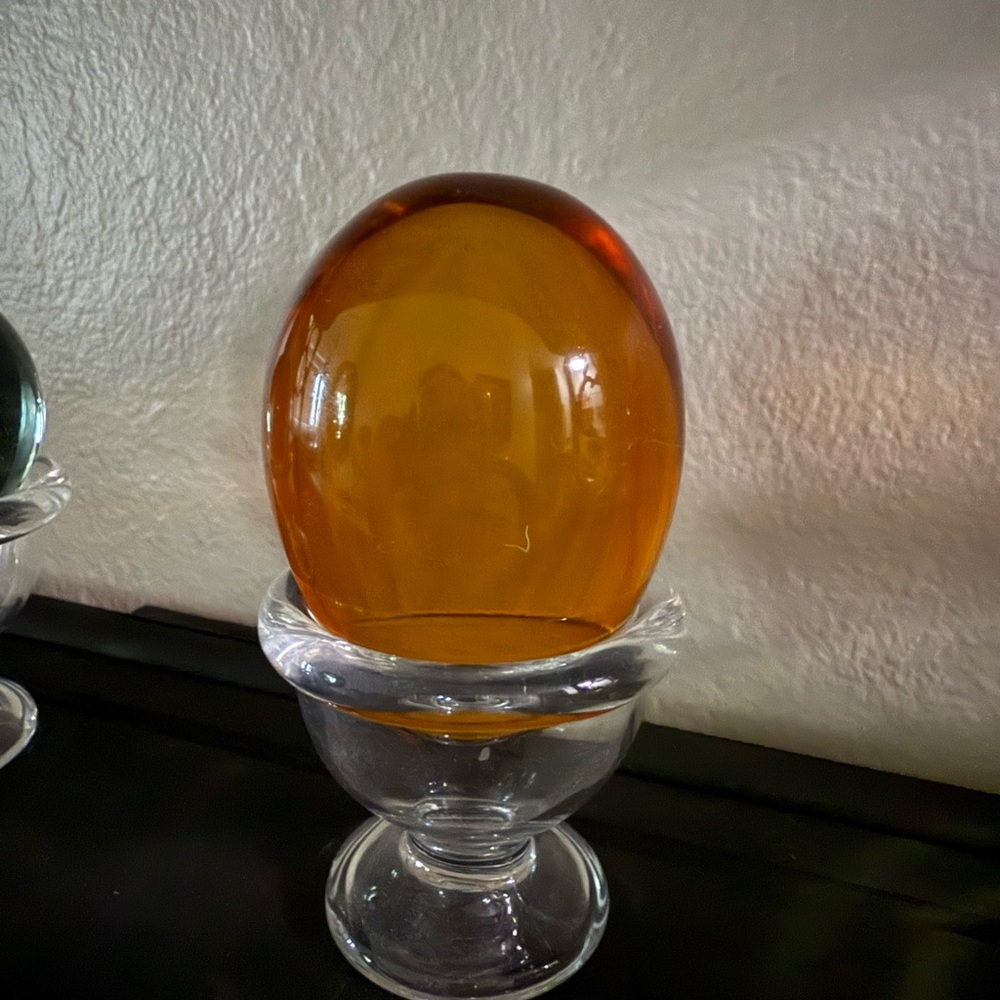 Amber Glass Art Sculpture